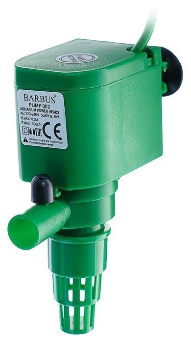 Помпа для аквариума Barbus PUMP 002 водяная, 500 л/ч, 6 W - фотография № 1