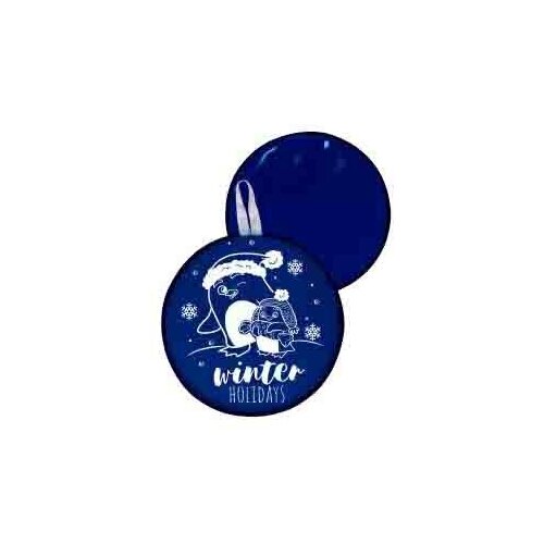 фото Мт11317 сани-ледянка круглая пингвины цвет синий, 46,5см leader