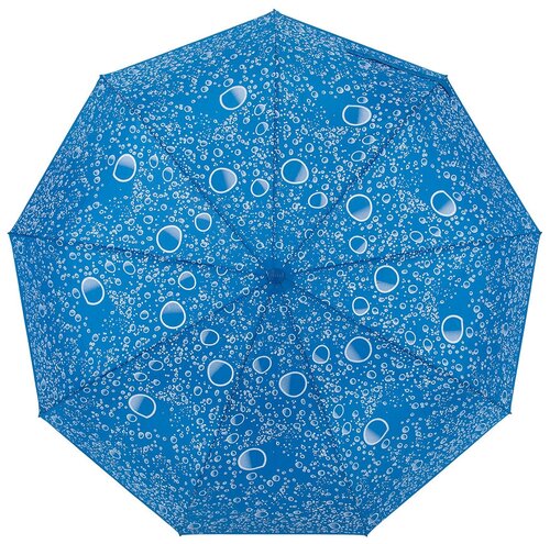 Мини-зонт M.N.S., автомат, 3 сложения, купол 101 см, 9 спиц, для женщин, синий