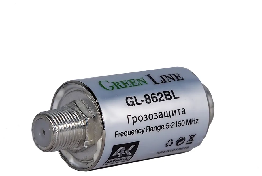 Грозозащита для коаксиального кабеля Green Line GL-862BL диапазон 5-2150 мГц