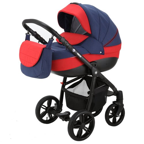 Коляска классическая 2 в 1 Be2Me Dolce синий с красным