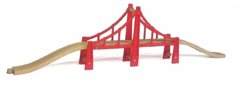Железнодорожный мост для детской деревянная железной дороги Набор с рельсами и мостом