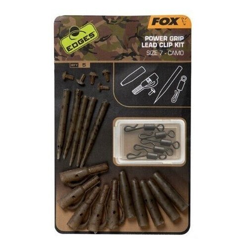 Безопасная клипса усиленная Fox Edges Camo Power Grip Lead Clip kit Size 7 5шт