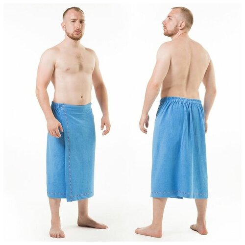 фото Килт(юбка) муж. махр. арт:ктр-1. 70х150 синий, трикотаж, 190г/м, хл80%, пэ20% 2580975 гранд-стиль