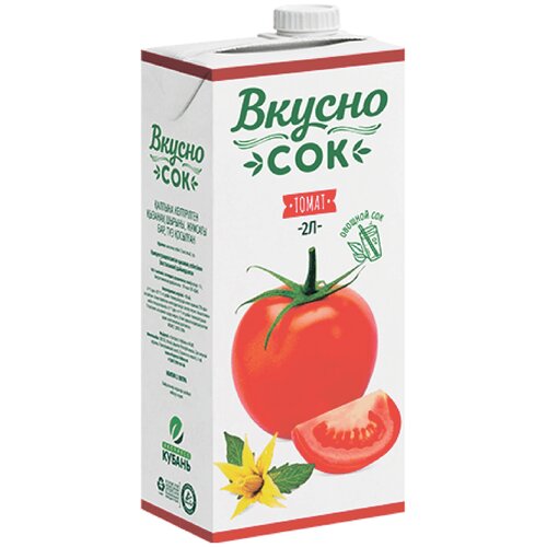 Томатный сок ГОСТ "ВкусноСок" тетра пак 1 л, 3 пачки