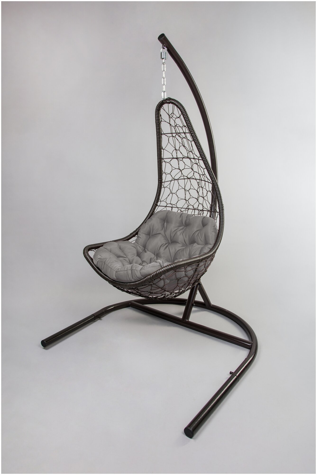 Кресло подвесное "сула" с опорой (цвет: коричневый/серый) - фотография № 1