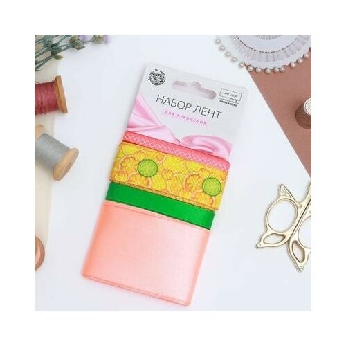 фото Набор лент «неон», 6/10/25 мм, 2 м, 4 шт, разноцветный арт узор разноцветный китай