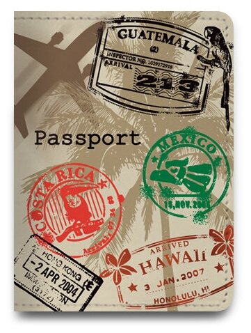 Обложка на паспорт с принтом 