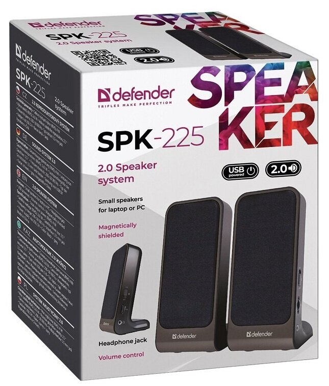 DEFENDER / SPK-225 / Акустическая система 2.0 черный, 4 Вт,