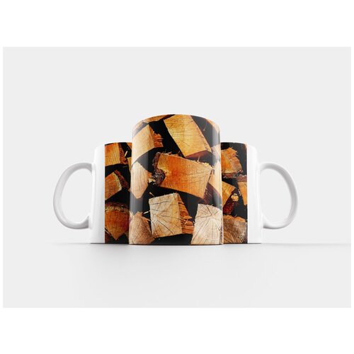 фото Кружка "штабелирование дров, зима, высокая температура" 320 мл lotsprints