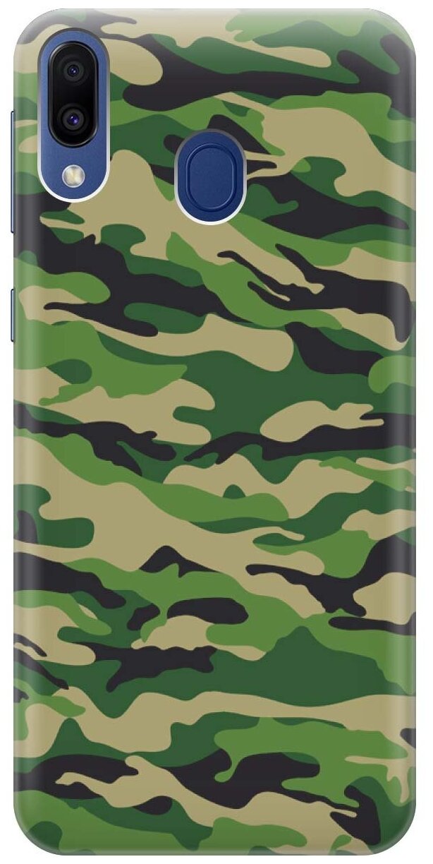 GOSSO Ультратонкий силиконовый чехол-накладка для Samsung Galaxy M20 с принтом "Темно-зеленое хаки"