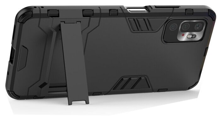 Противоударный чехол Transformer-2 с функцией подставки для Xiaomi Poco M3 Pro / Redmi Note 10 5G черный