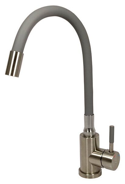 Смеситель для кухни с гибким изливом ARGO 35-10 SOLID серый, нержавеющая сталь