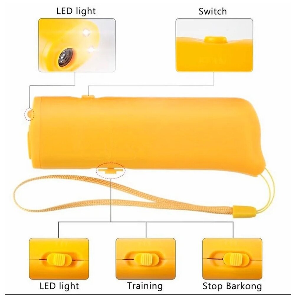 Отпугиватель собак, Ультразвуковой отпугиватель собак 3 режима, Отпугиватель ультразвуковой - фотография № 9