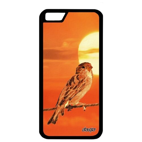 фото Защитный чехол на смартфон // apple iphone 6s // "воробей" маленький воробьишка, utaupia, оранжевый