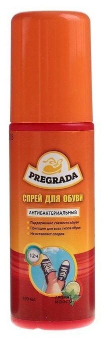 Cпрей для обуви Pregrada защита от запаха 12 часов, 100мл 1200640