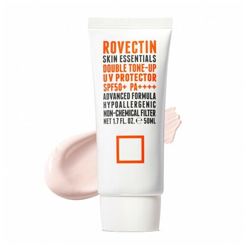 Тонирующий солнцезащитный крем для лица на физических фильтрах ROVECTIN Skin Essentials Double Tone-up UV Protector SPF50+PA++++, 50 мл солнцезащитный крем на физических фильтрах skin