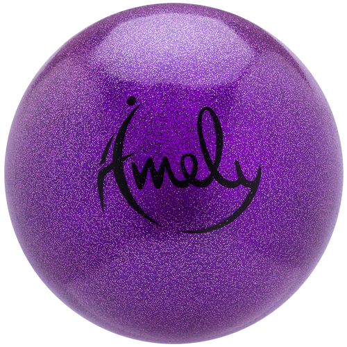 фото Мяч для художественной гимнастики amely agb-303 19 см, фиолетовый, с насыщенными блестками