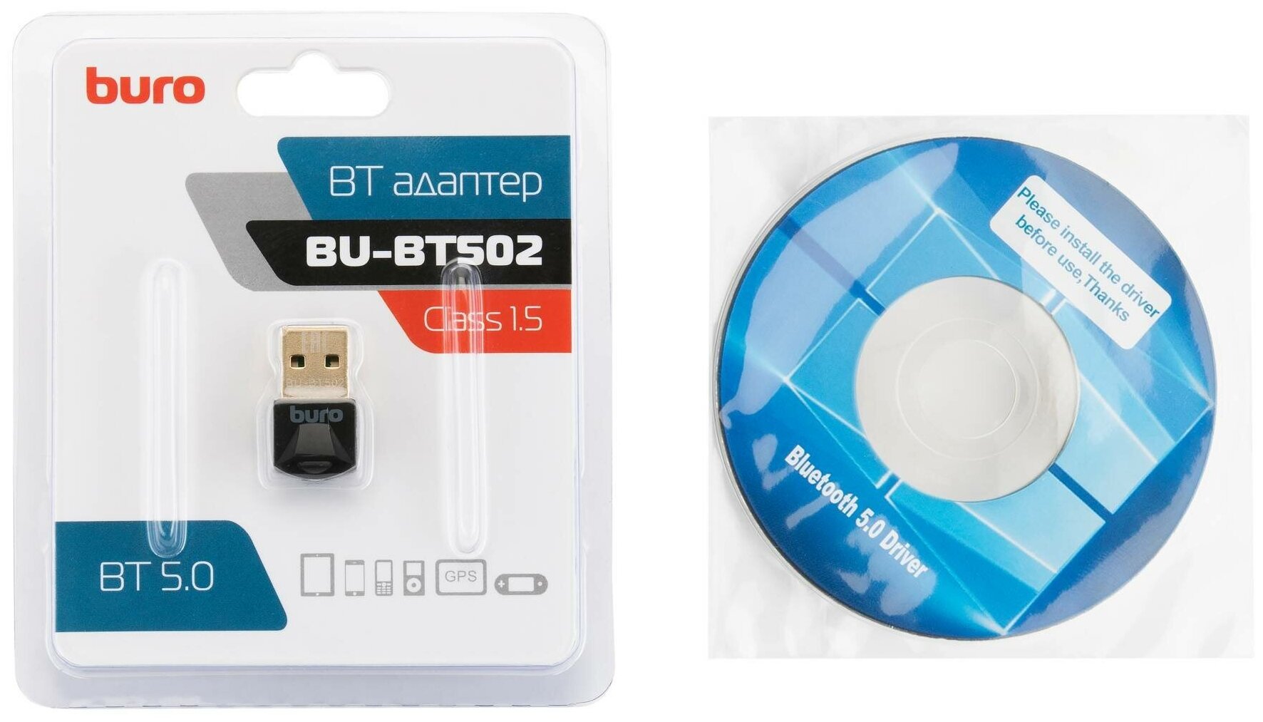 Адаптер Bluetooth Buro BU-BT502 Black