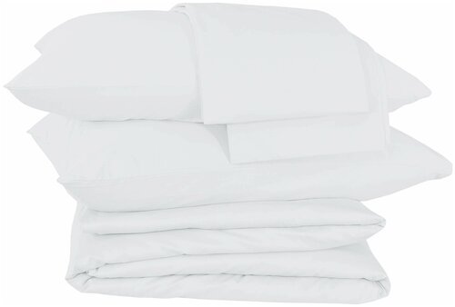 Комплект постельного белья moonlu Сатин, 1,5 спальный, наволочки 70x70 см, белый