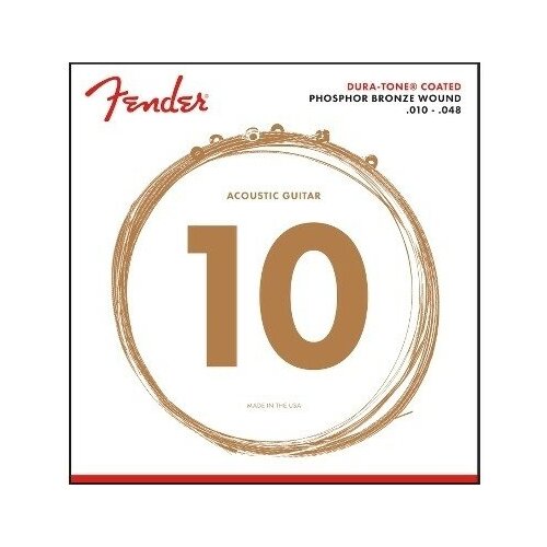 FENDER 860XL PHOSPHOR BRONZE COATED 10-48 Струны для акустической гитары 10-48, фосфорная бронза с покрытием