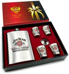 Подарочный комплект Jim Beam с флягой, стопками и воронкой