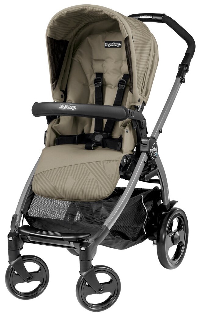 Прогулочная коляска Peg Perego Book 51 Pop Up Sportivo (шасси Titania W/Handle Black), Geo Beige