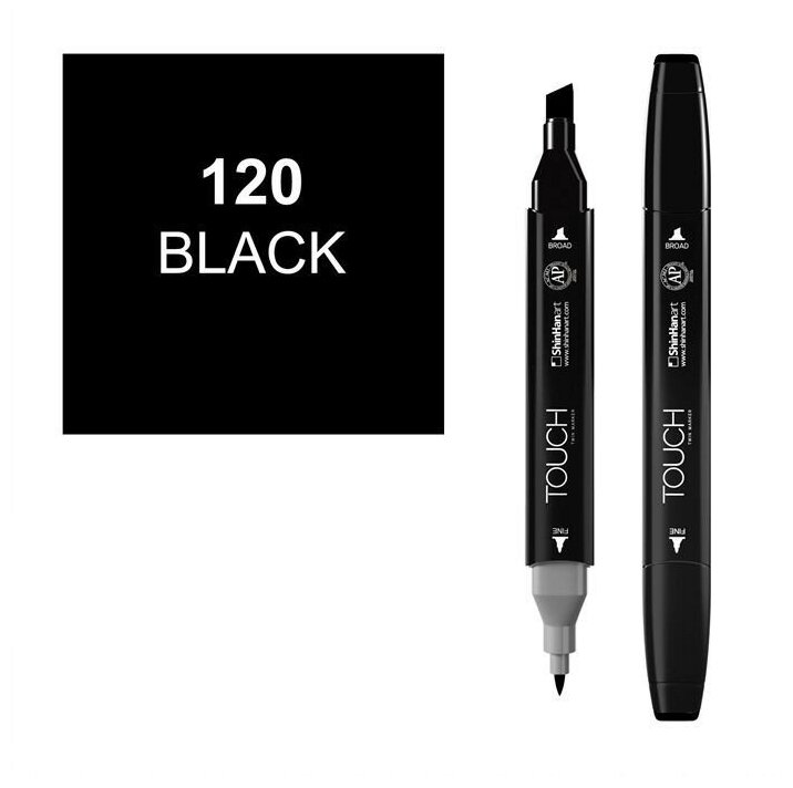 Художественный маркер TOUCH Маркер спиртовой двухсторонний TOUCH ShinHan Art черный