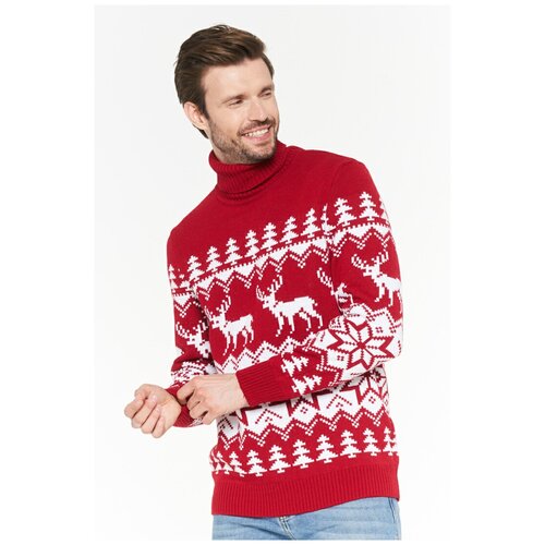 фото Свитер мужской vay 5222-12208 (52, красный/белый)