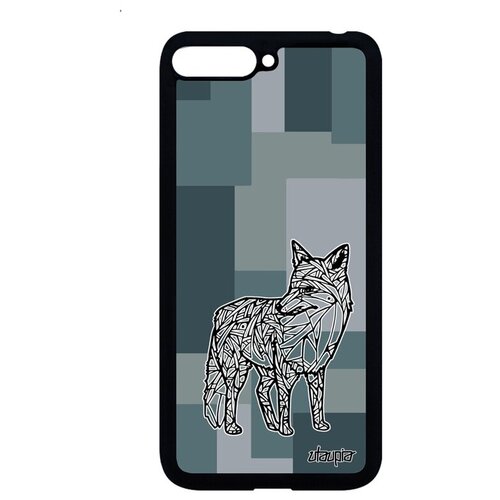 фото Стильный чехол на смартфон // huawei y6 2018 // "лиса" зверь хищник, utaupia, серый