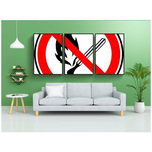 фото Набор модулных постеров для интерьера "знак, не огонь, нет пламени" 60x90 см. в тубусе, без рамки lotsprints