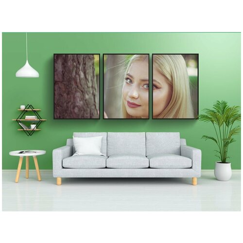 фото Набор модулных постеров для интерьера "блондинка, красивая, модель" 60x90 см. в тубусе, без рамки lotsprints