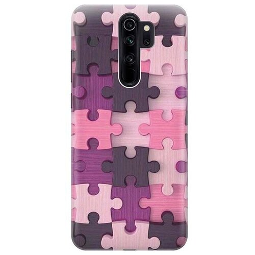 фото Ультратонкий силиконовый чехол-накладка для xiaomi redmi note 8 pro с принтом "сиреневый паззл" gosso
