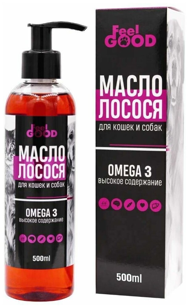 Feel Good Масло лососевое Омега 3, 500 мл - фото №1