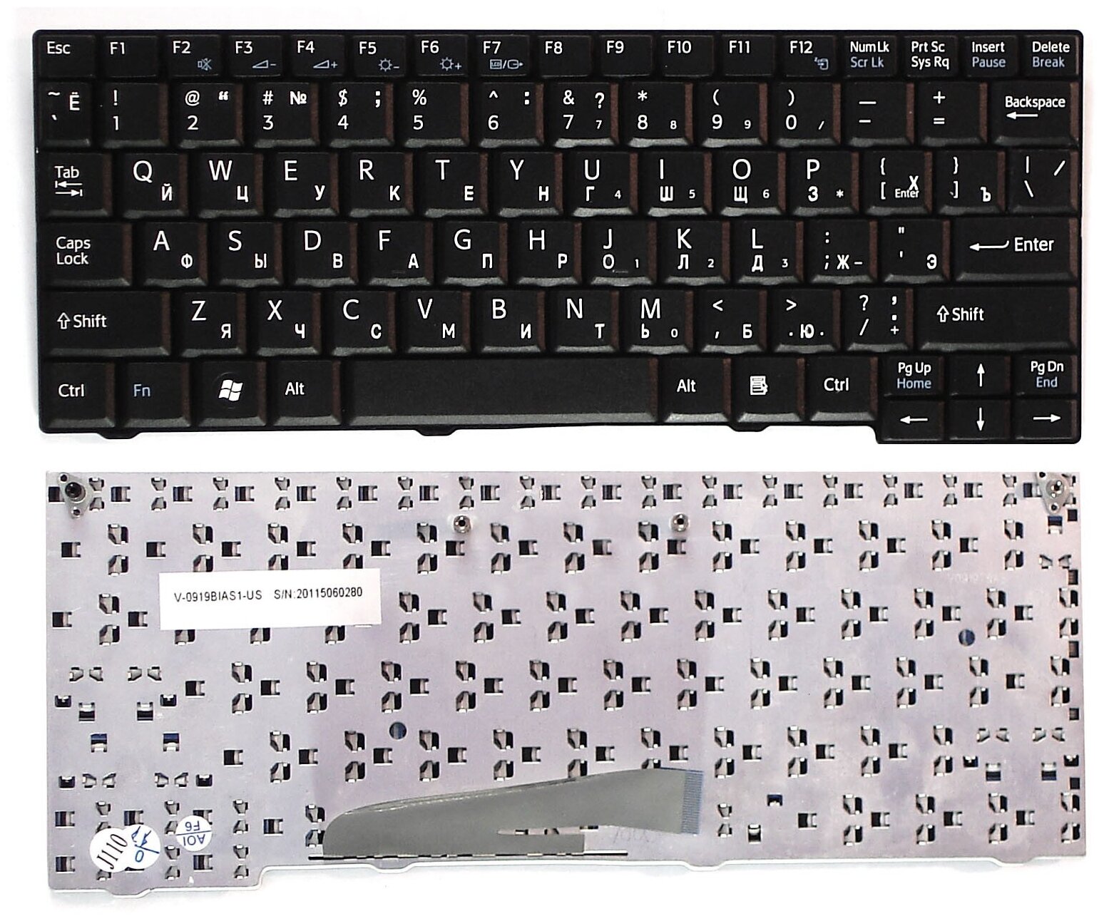 Клавиатура для ноутбука Sony Vaio A1783002A черная 1670₽