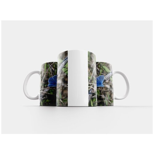 фото Кружка "голубая бабочка, синяя крылатая бабочка, бабочка" 320 мл lotsprints