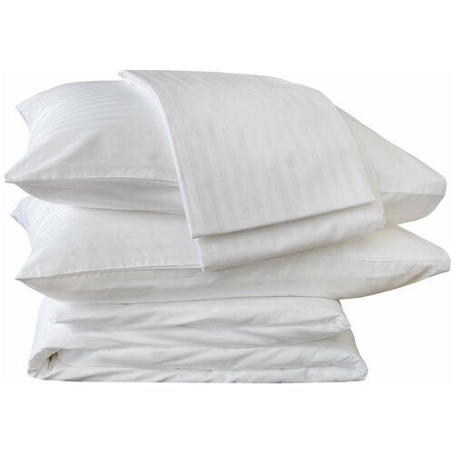 фото Комплект постельного белья moonlu страйп- сатин, белый, евро (наволочки 50x70 см)