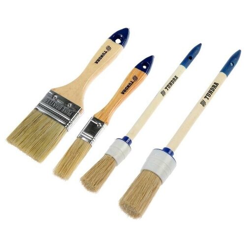 Набор кистей тундра плоские круглые 2 6 20 50 20 30 мм 4 шт 559₽