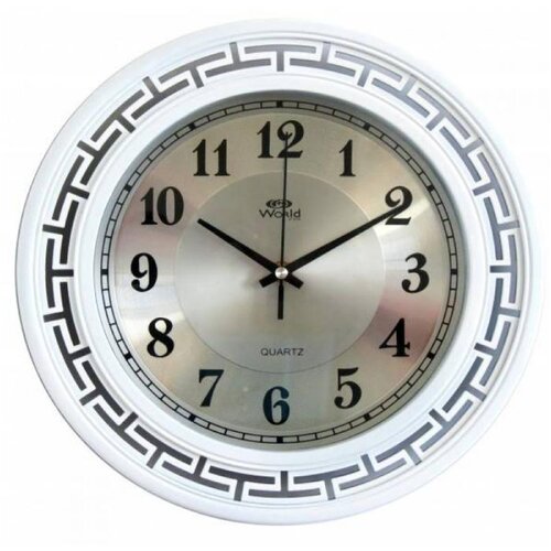 WORLD K7587WS настенные кварцевые часы с арабскими индексами