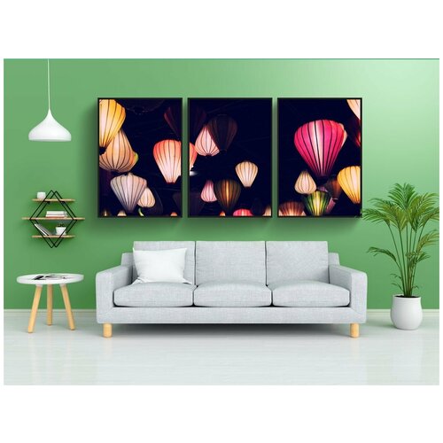 фото Набор модулных постеров для интерьера "лампы, освещение, ностальгия" 60x90 см. в тубусе, без рамки lotsprints