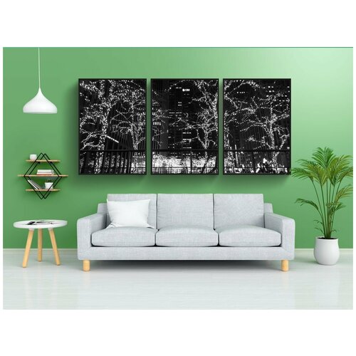 фото Набор модулных постеров для интерьера "нью-йорк, рождество, зима" 60x90 см. в тубусе, без рамки lotsprints