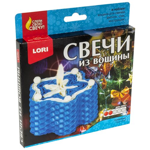 LORI Свечи из вощины Снежинка Пз/С-014 разноцветный 16.5 см 0.076 кг