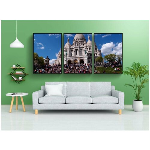 фото Набор модулных постеров для интерьера "монмартр, квадрат чакры, париж" 60x90 см. в тубусе, без рамки lotsprints