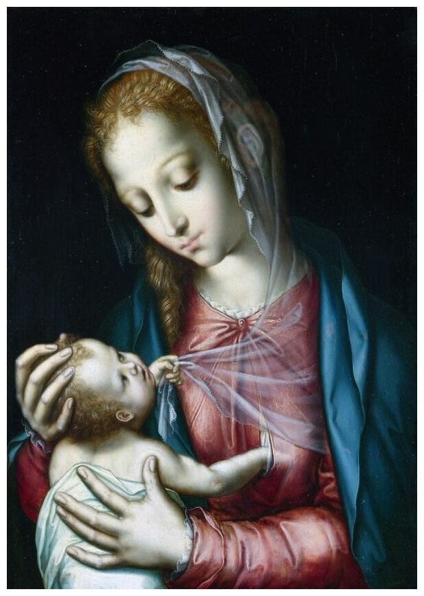 Репродукция на холсте Мадонна с младенцем (Madonna and Child) №15 Моралес Луис де 30см. x 43см.