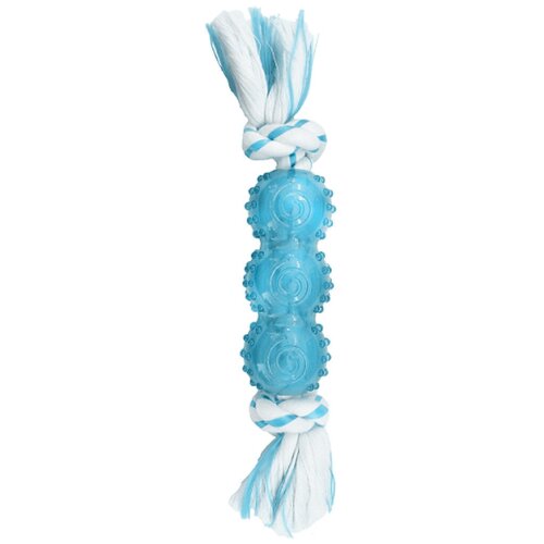 Aromadog canineclean игрушка для собак палочка, синтетическая резина с канатом 25 см с ароматом мяты, голубой