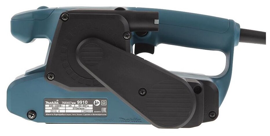 Машина шлифовальная ленточная Makita 9910К 650Вт 76х457мм 270м/мин - фотография № 5