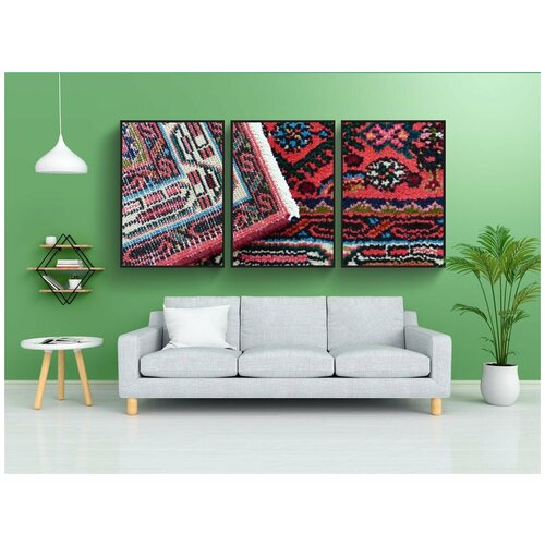 фото Набор модулных постеров для интерьера "ковровая дорожка, красный, связывание" 60x90 см. в тубусе, без рамки lotsprints