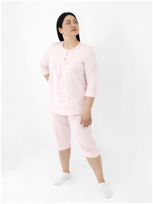 Пижама женская Donna / Impresa / цв. Розовый, рис. Цветы, Размер 44