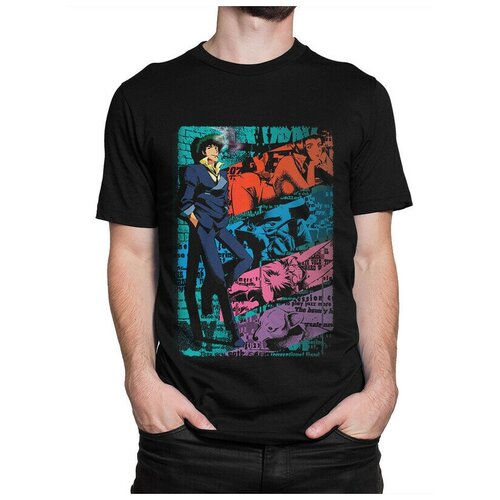 Футболка Design Heroes Cowboy Bebop Мужская Черная 2XL