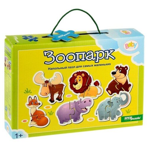 6 кубиков baby step зоопарк Напольный пазл-мозаика «Зоопарк» (Baby Step) (малые)